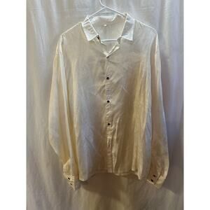 Unbranded Satin Jacquard Button-Down Blouse – Size Large